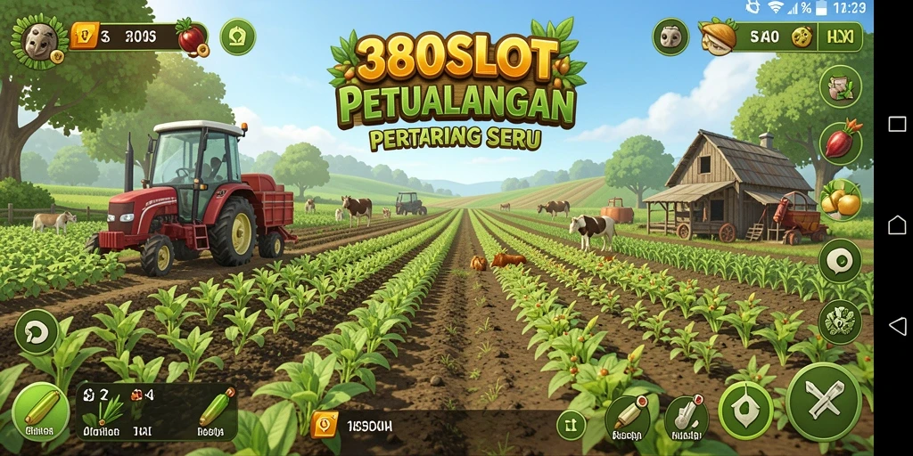Tangkapan layar 380SLOT menunjukkan aktivitas seru bertani.