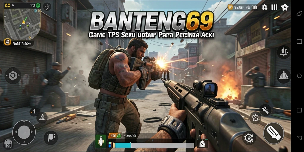 Screenshot utama BANTENG69 menampilkan aksi mendebarkan gameplay TPS.