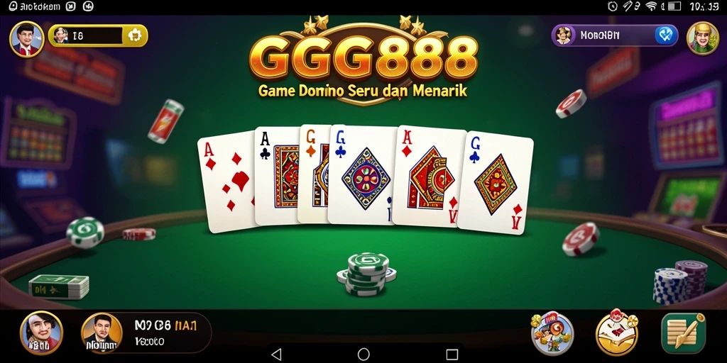 Screenshot GGG888 yang menunjukkan gameplay Domino yang seru