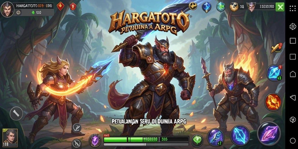 Screenshot menunjukkan aksi epic dalam gameplay HARGATOTO ARPG.