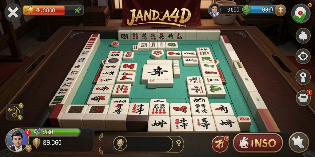 Menampilkan aksi seru dalam permainan Mahjong JANDA4D.