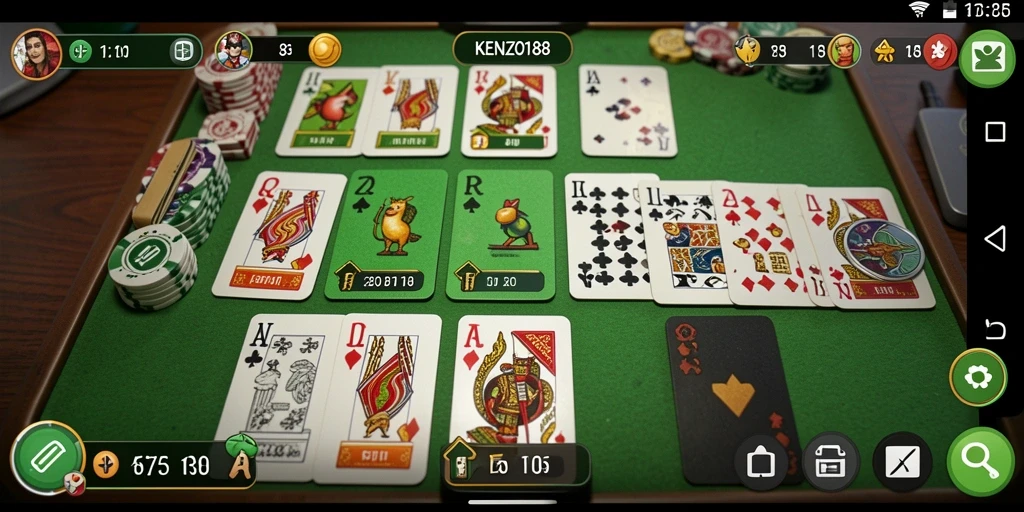 Screenshot gameplay KENZO188 dengan tampilan Gaple yang menarik.