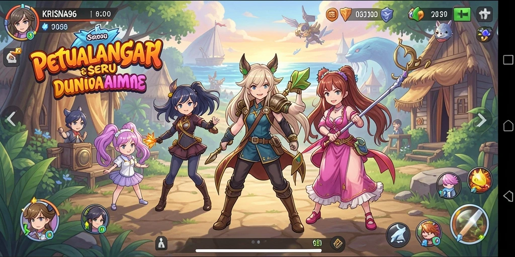 Screenshot menunjukkan aksi epik dalam permainan KRISNA96.