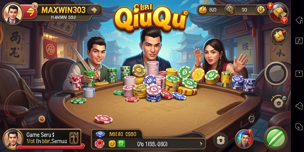Tampilan gameplay QiuQiu yang menarik dan interaktif.