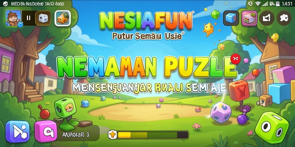 Tampilan gameplay yang menarik dari NESIAFUN dengan berbagai teka-teki.