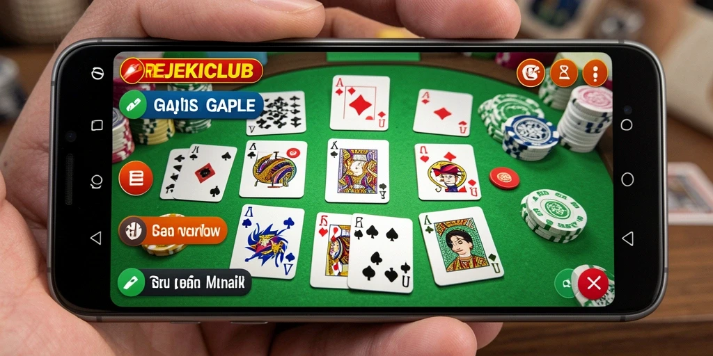 Tampilan gameplay Gaple yang menarik dan kompetitif di REJEKICLUB.