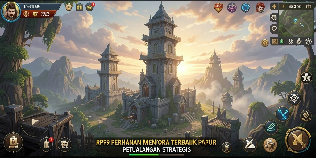 Tangkapan layar RP99 menampilkan aksi seru pertahanan menara.