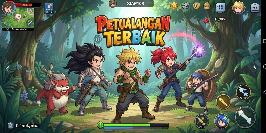 Tangkapan layar gameplay SIAP108 dengan pertarungan karakter anime.