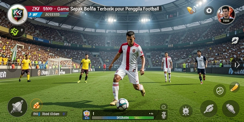 Screenshot gameplay ZK9VIP menampilkan aksi seru dalam pertandingan sepak bola.